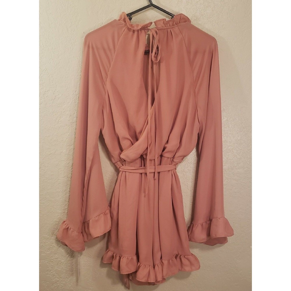 Gianni Bini Womens Short Romper Ruffled Salmon Size Small - Picture 9 of 12